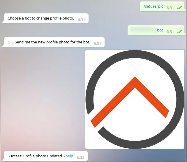 Personalizar imagen del bot Comando /setuserpic para establecer foto de perfil del bot