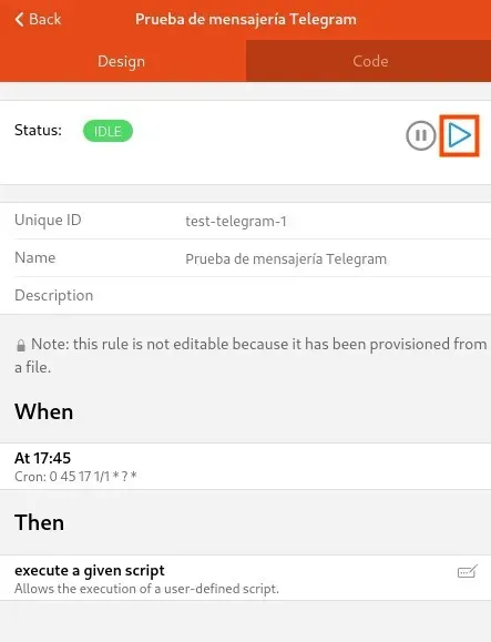 Ejecutar regla de inmediato Ejecutar regla manualmente