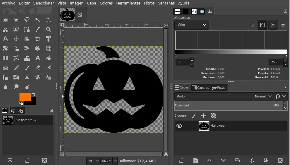 Abrir ícono en GIMP