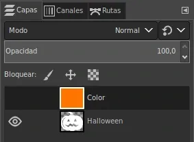 Crear capa de color en GIMP