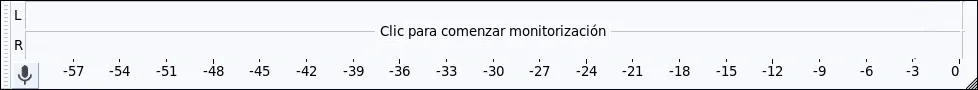 Hacemos clic para empezar a monitorizar la entrada de audio Monitorizar entrada de audio
