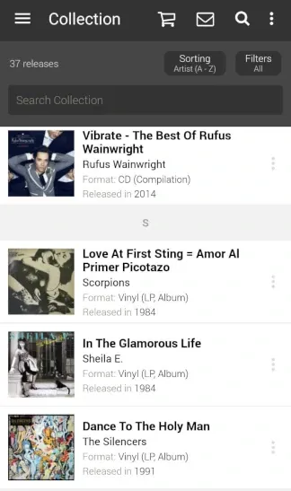 Discogs desde nuestro móvil Android Discogs versión Android