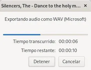 Exportando fichero WAV Exportando fichero