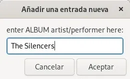 Introducimos el intérprete del álbum Introducir intérprete